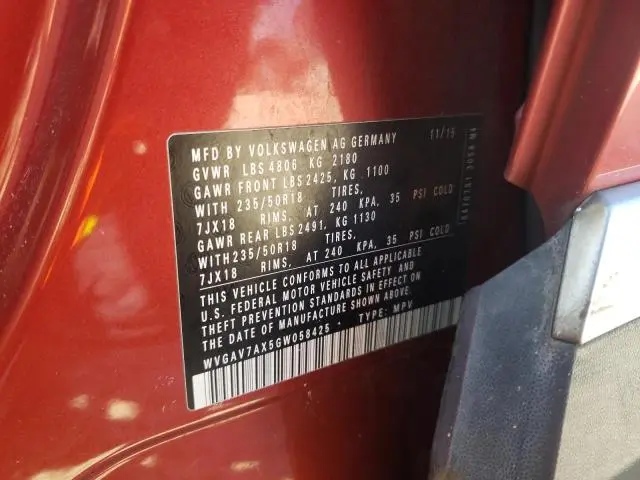 2016 VOLKSWAGEN TIGUAN S  