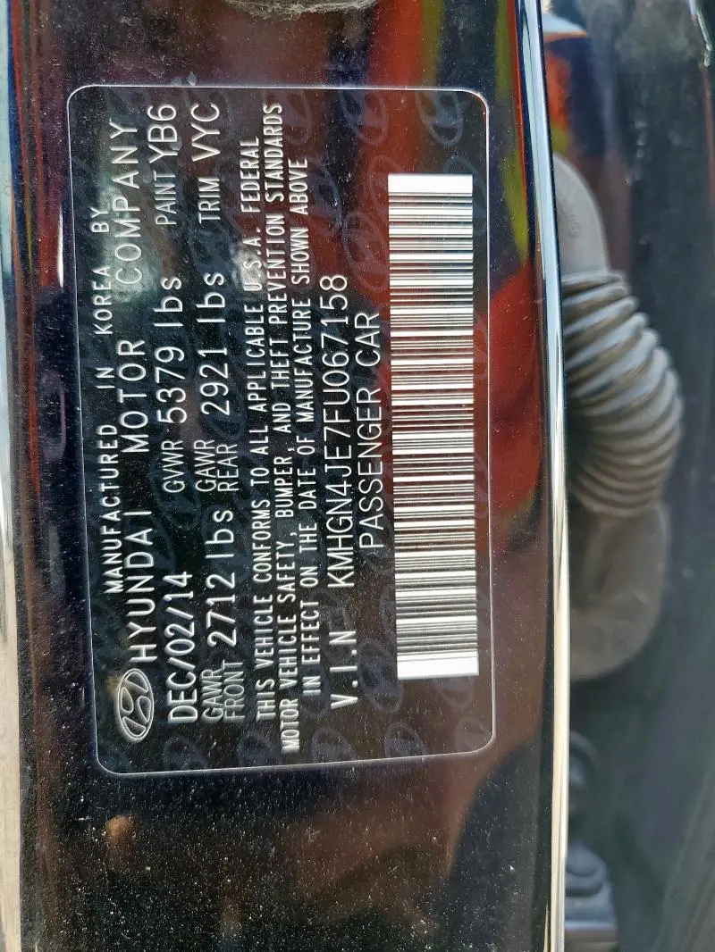 2015 HYUNDAI GENESIS 3.8L  