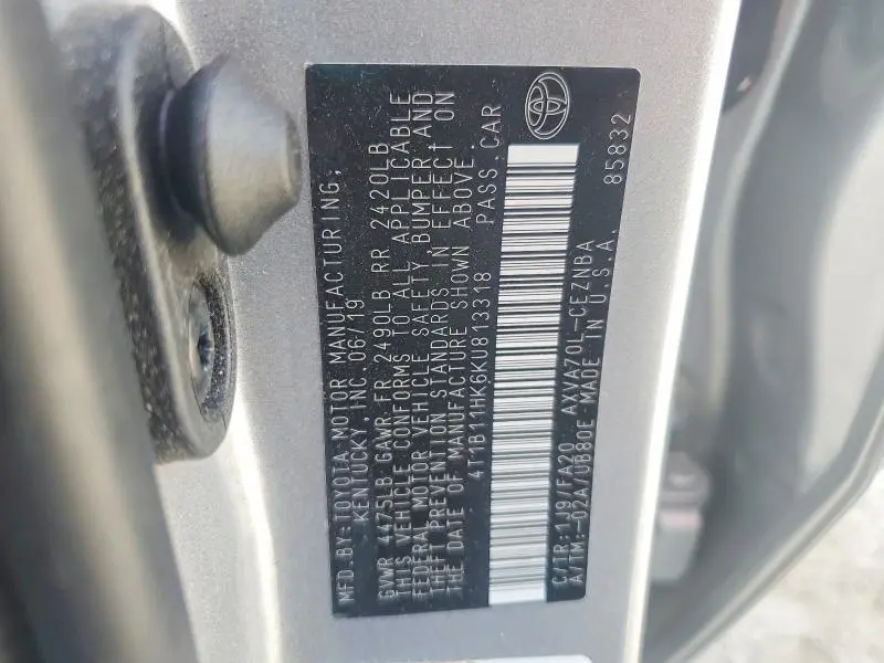 2019 TOYOTA CAMRY LE  