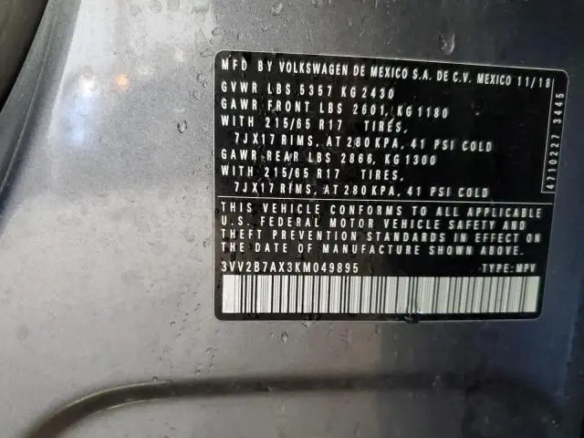 2019 VOLKSWAGEN TIGUAN SE  