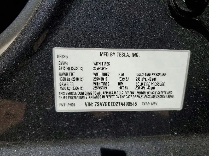 2026 TESLA MODEL Y   