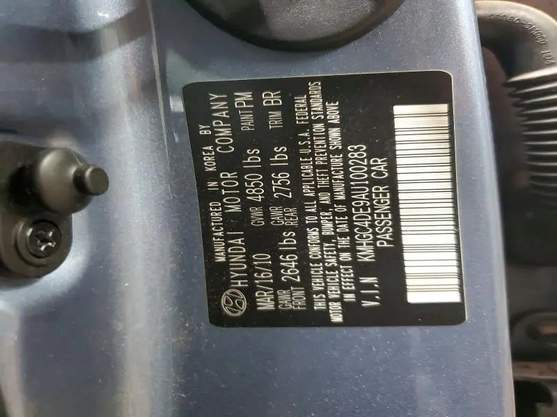 2010 HYUNDAI GENESIS 3.8L V6  