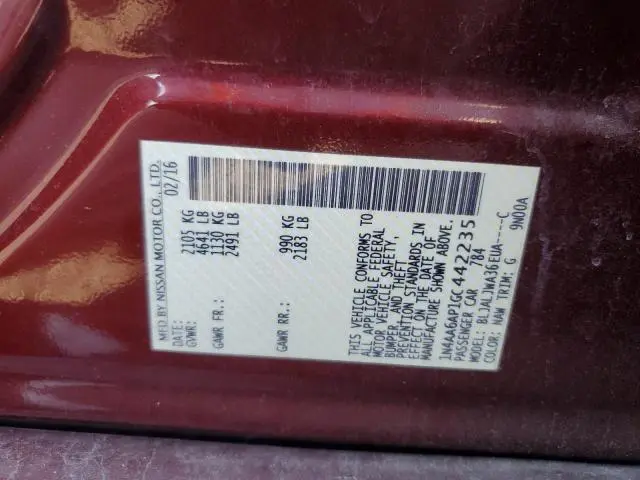 2016 NISSAN MAXIMA 3.5S  