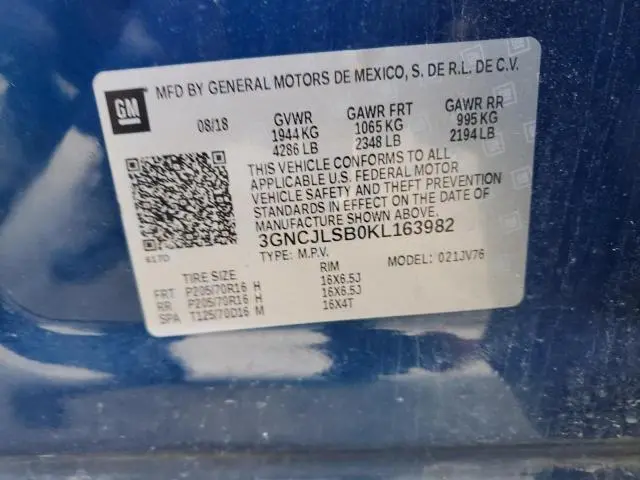 2019 CHEVROLET TRAX 1LT  