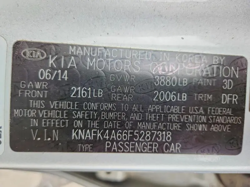 2015 KIA FORTE LX  