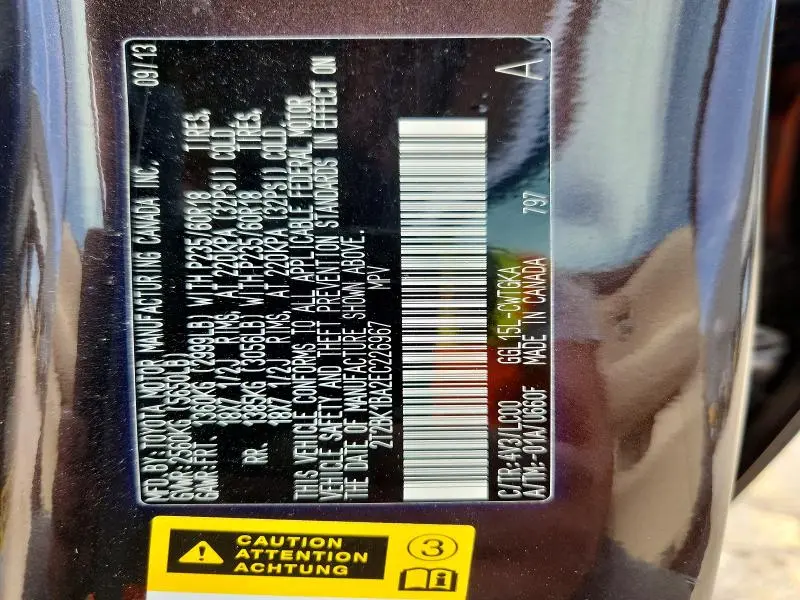 2014 LEXUS RX 350 BASE  