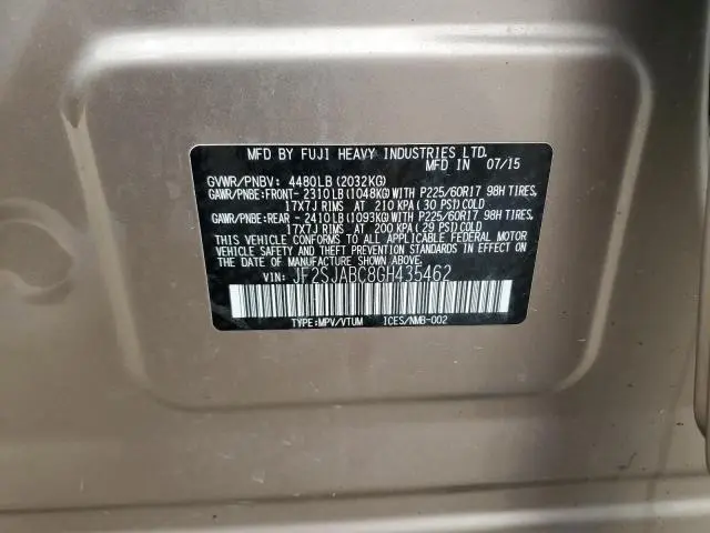 2016 SUBARU FORESTER 2.5I  