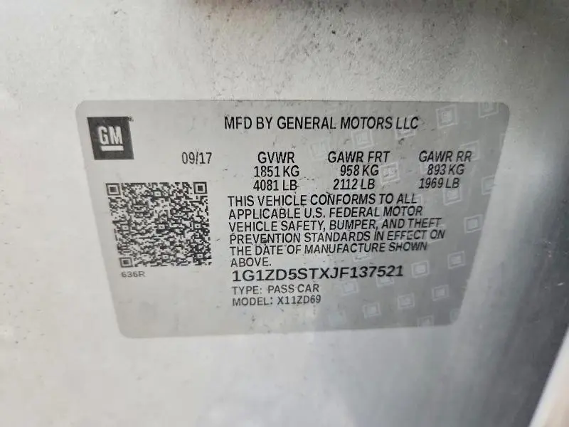 2018 CHEVROLET MALIBU LT  