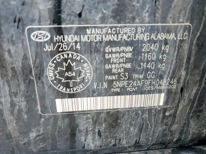 2015 HYUNDAI SONATA SE  