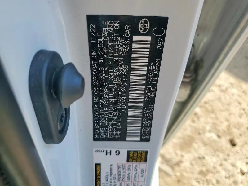 2022 TOYOTA PRIUS   