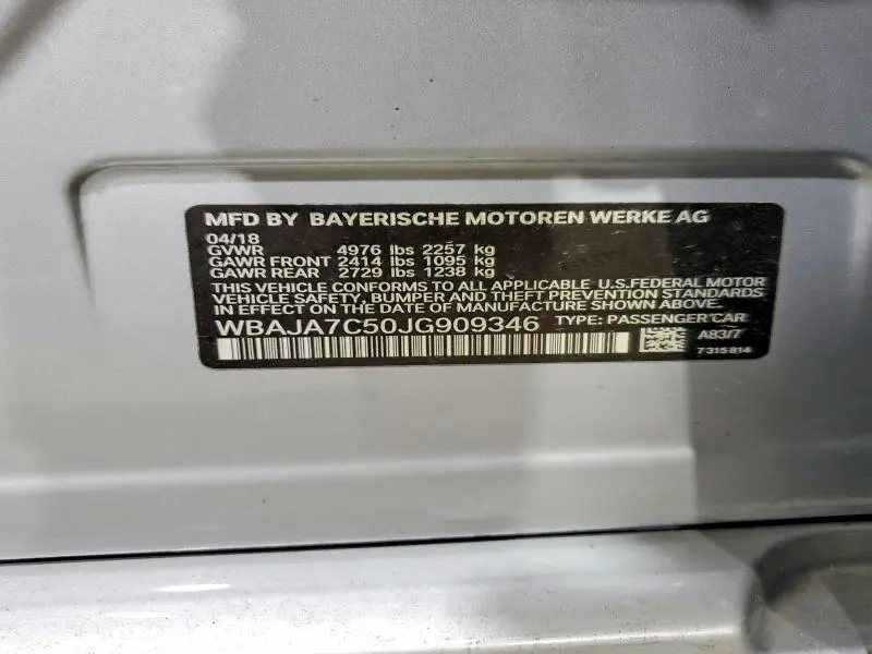 2018 BMW 530 XI  