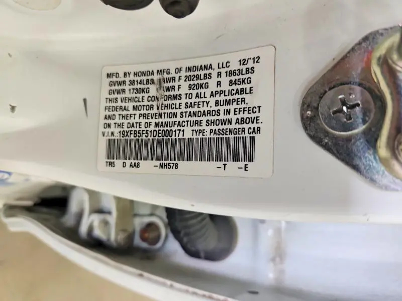 2013 HONDA CIVIC NATURAL GAS  