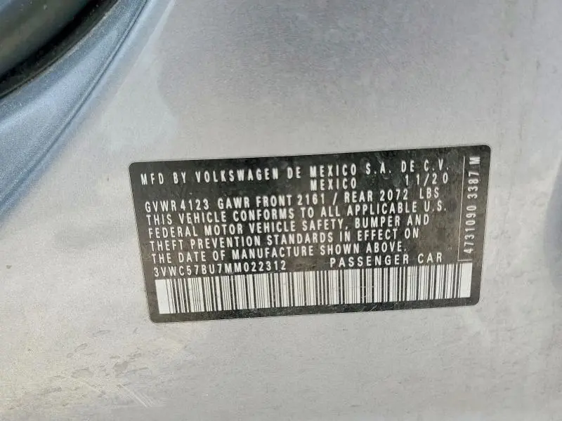 2021 VOLKSWAGEN JETTA S  