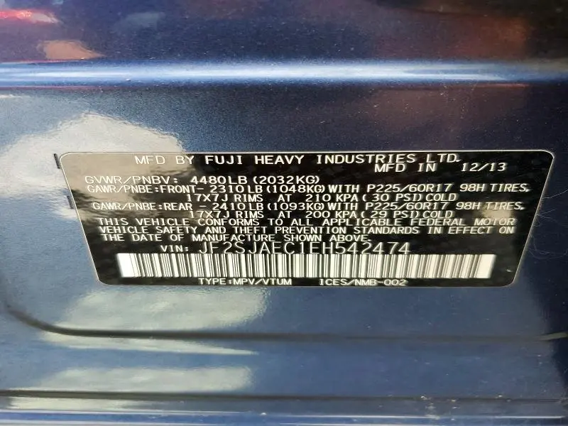 2014 SUBARU FORESTER 2.5I PREMIUM  