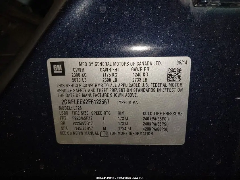 2015 CHEVROLET EQUINOX LS