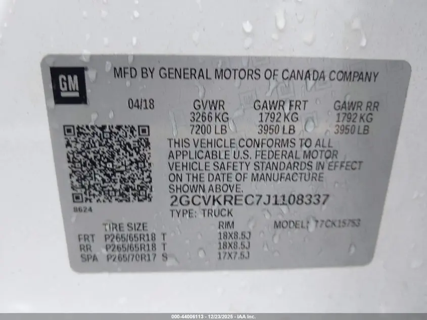 2018 CHEVROLET SILVERADO 1500 2LT