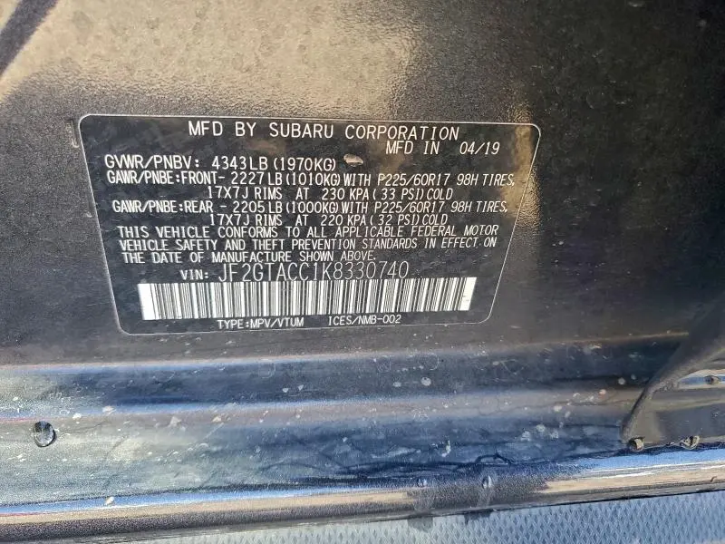 2019 SUBARU CROSSTREK PREMIUM  