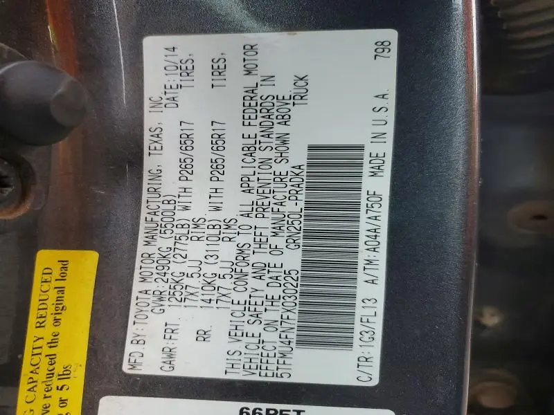 2015 TOYOTA TACOMA DOUBLE CAB LONG BED  