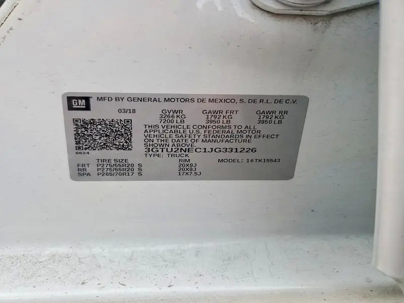 2018 GMC SIERRA K1500 SLT  