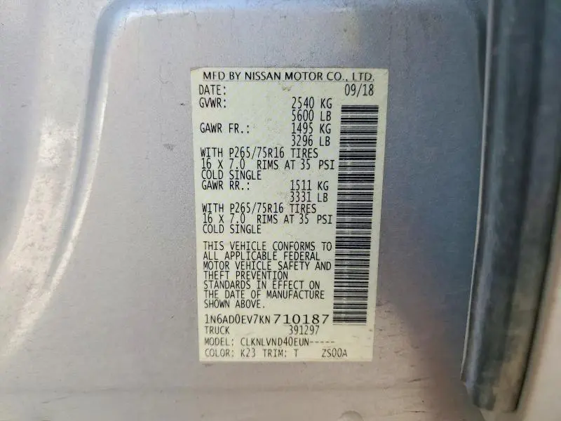 2019 NISSAN FRONTIER PRO-4X  