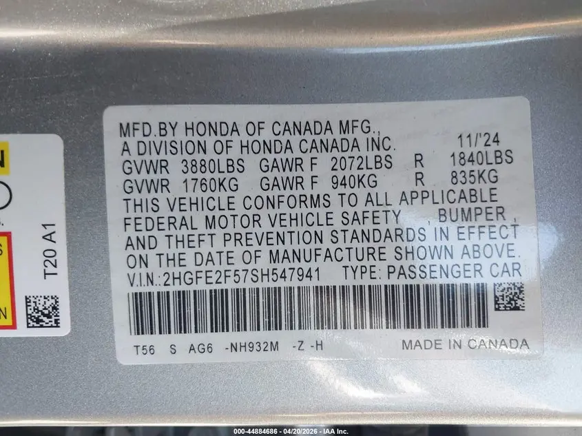 2025 HONDA CIVIC SPORT