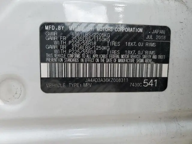 2019 MITSUBISHI OUTLANDER SE  