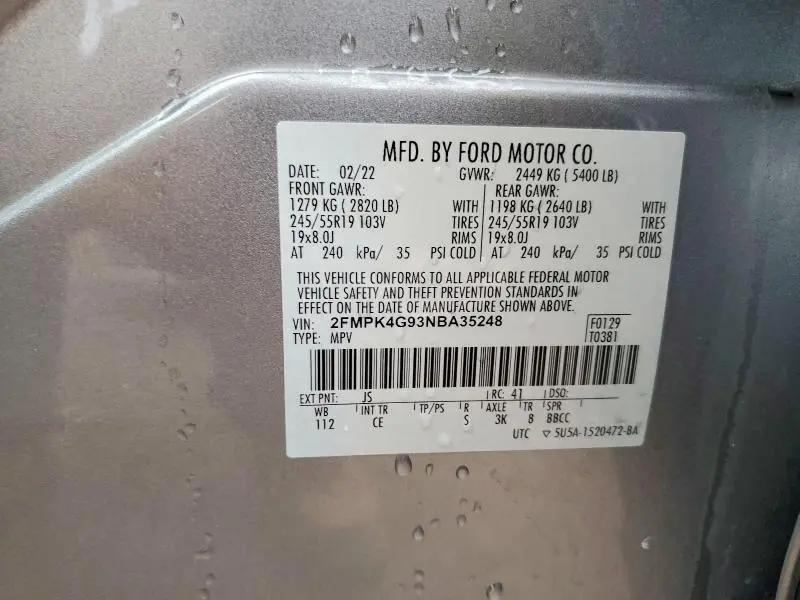 2022 FORD EDGE SE  