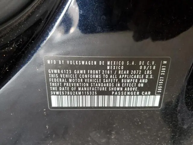 2019 VOLKSWAGEN JETTA SEL  