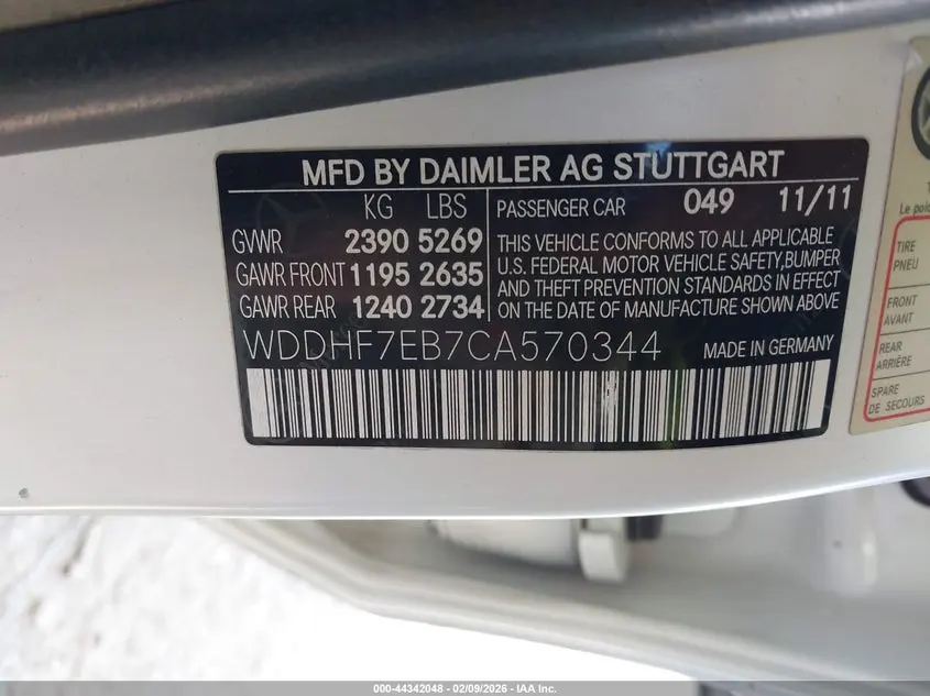 2012 MERCEDES-BENZ AMG E 63  