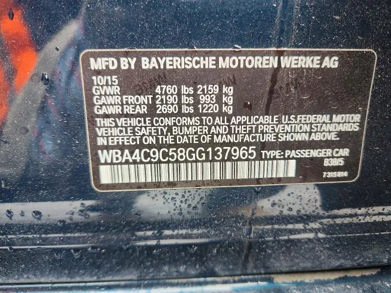 2016 BMW 428 XI GRAN COUPE SULEV  