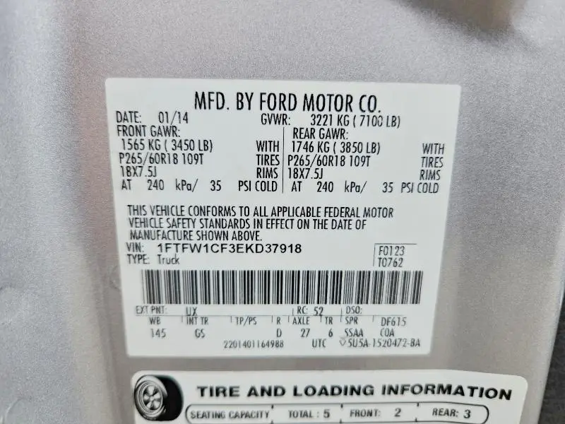 2014 FORD F150 SUPERCREW  