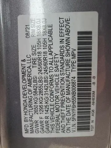 2022 HONDA PILOT EXL  