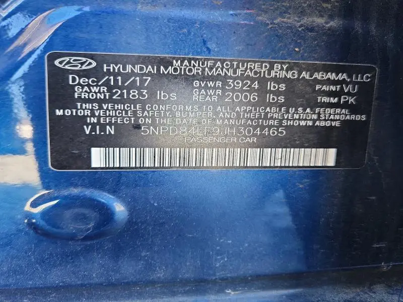 2018 HYUNDAI ELANTRA SEL  