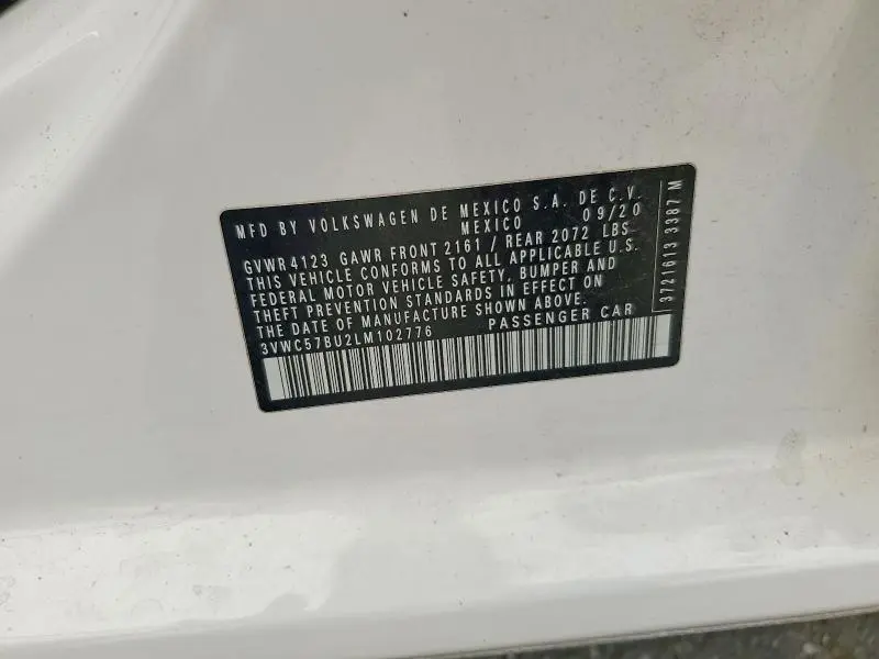 2020 VOLKSWAGEN JETTA S  