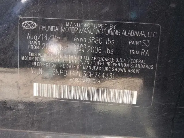 2016 HYUNDAI ELANTRA SE  