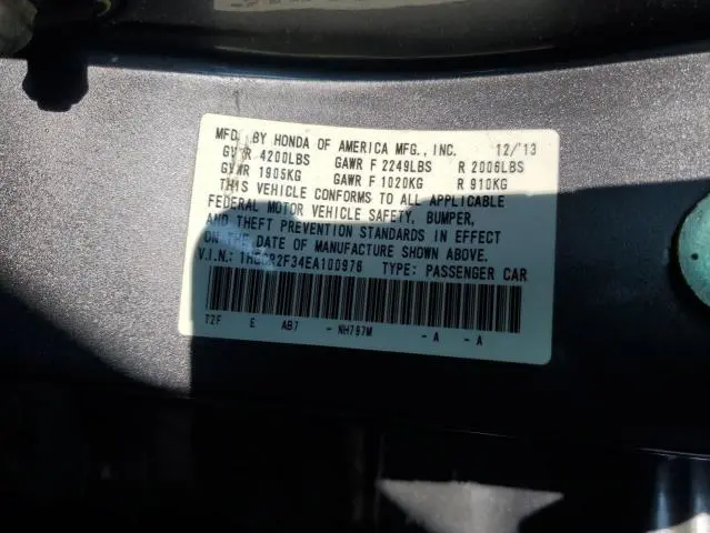 2014 HONDA ACCORD LX  