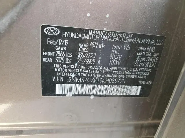 2019 HYUNDAI SANTA FE SE  