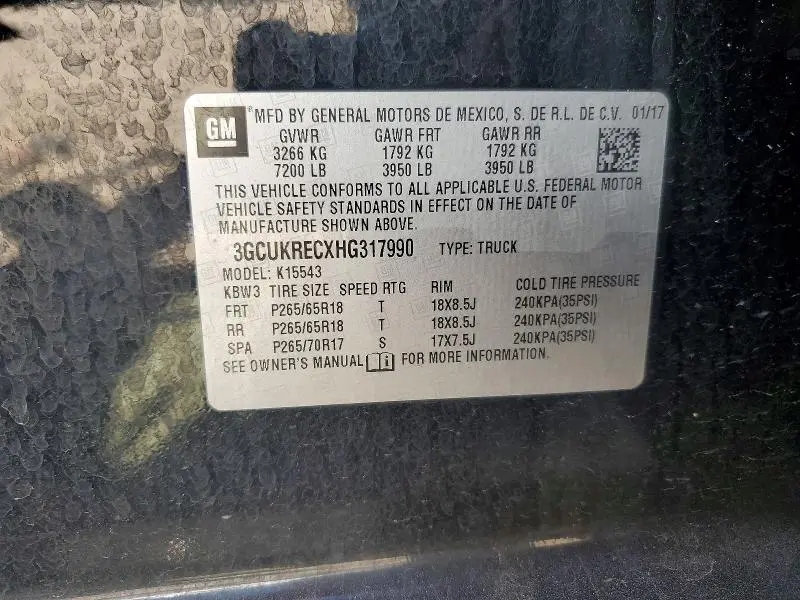 2017 CHEVROLET SILVERADO K1500 LT  