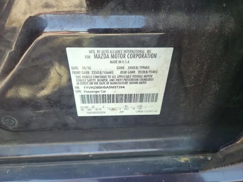 2010 MAZDA 6 I  