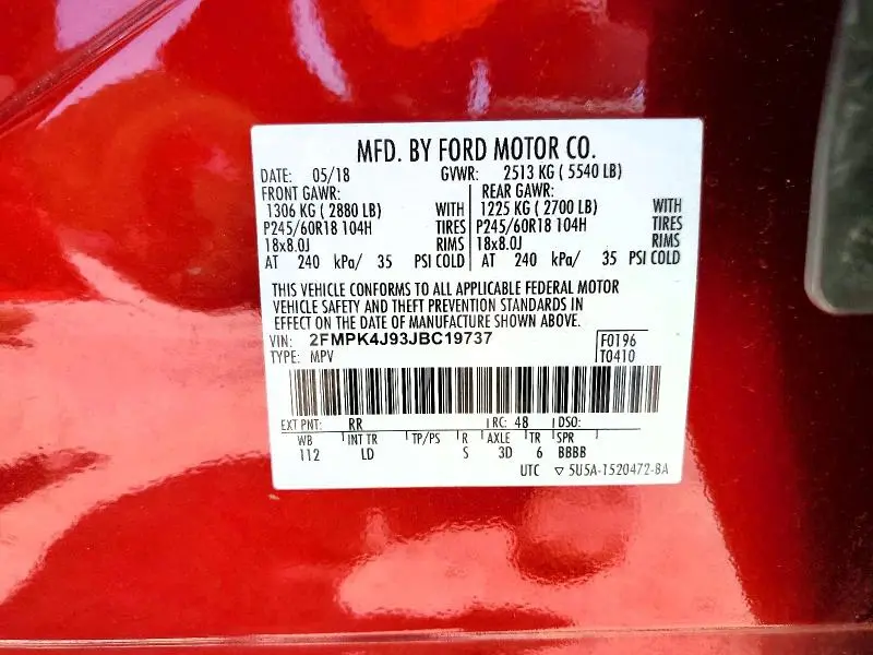 2018 FORD EDGE SEL  