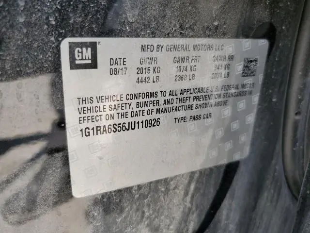 2018 CHEVROLET VOLT LT  