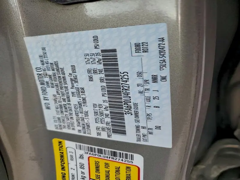 2015 FORD FUSION SE HYBRID  