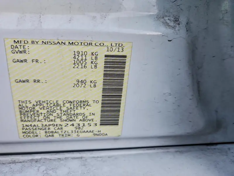 2014 NISSAN ALTIMA 2.5  