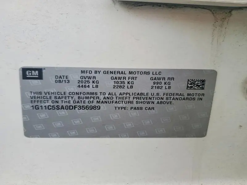 2013 CHEVROLET MALIBU 1LT  