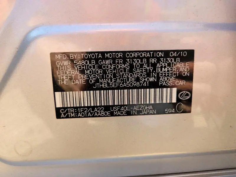 2010 LEXUS LS 460  