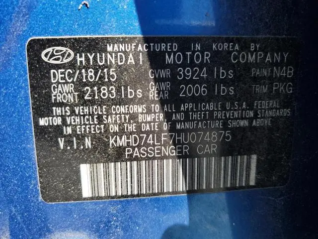 2017 HYUNDAI ELANTRA SE  