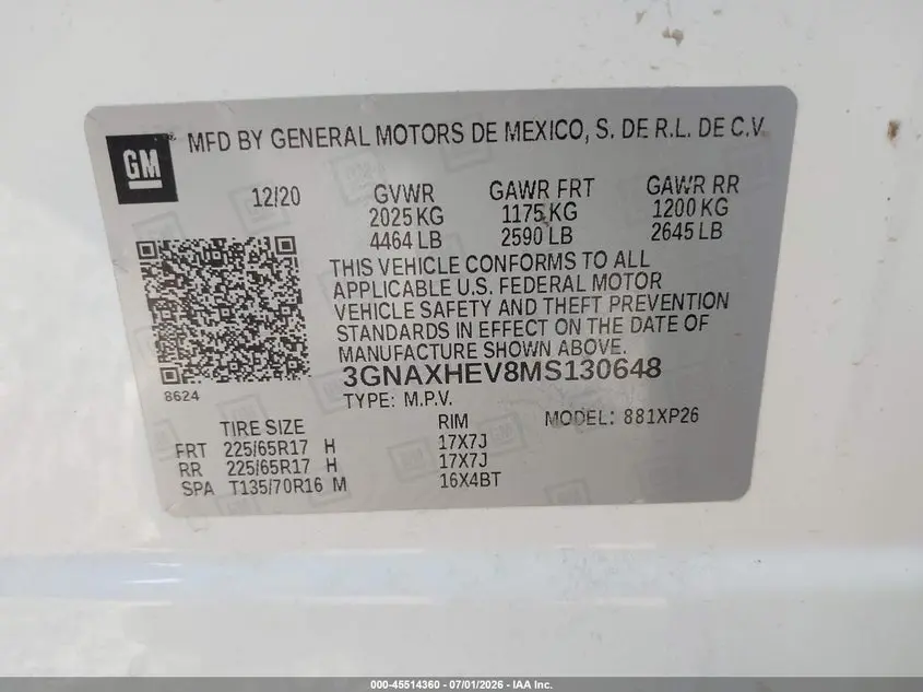 2021 CHEVROLET EQUINOX FWD LS