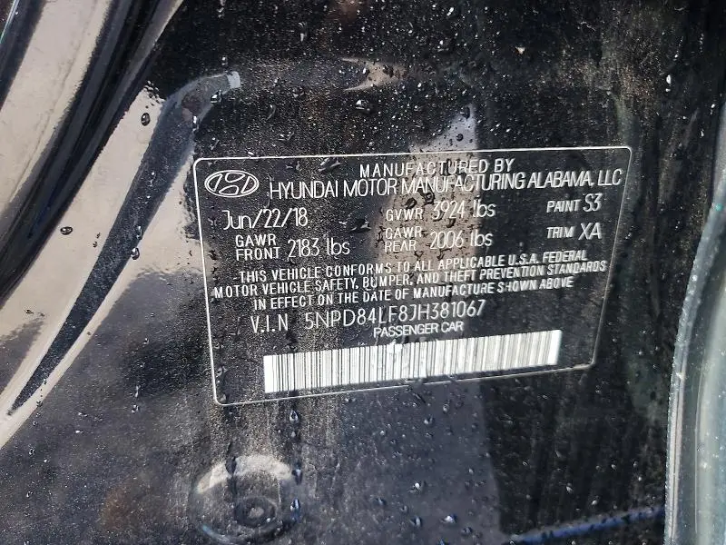 2018 HYUNDAI ELANTRA SEL  