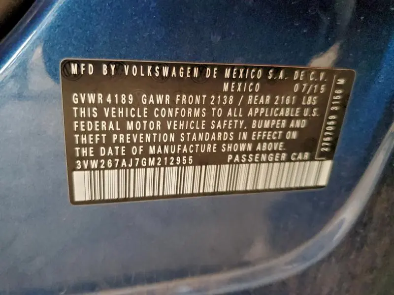 2016 VOLKSWAGEN JETTA S  