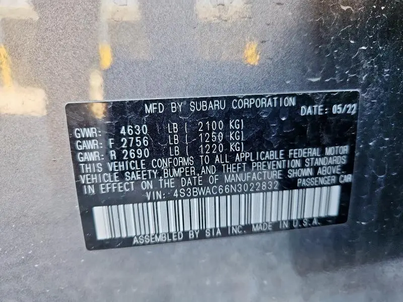 2022 SUBARU LEGACY PREMIUM  